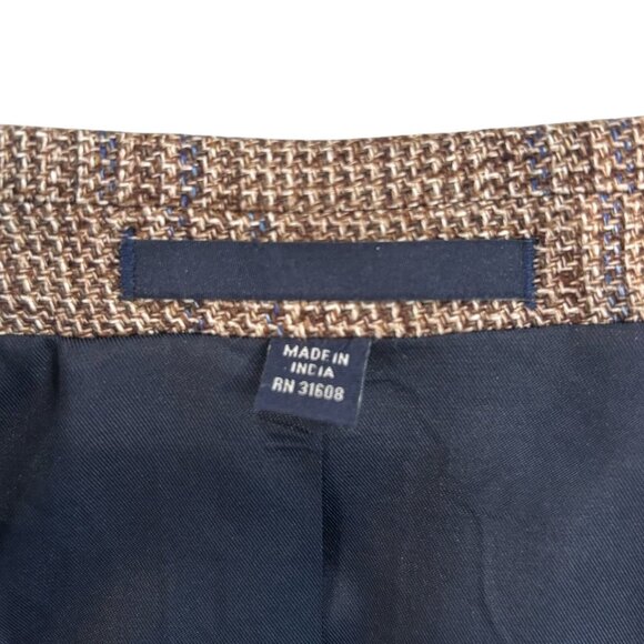 Jos. A.‎ Bank 1905 Brown Plaid Blazer 42L Linen Wool Tailored Fit - Picture 5 of 8